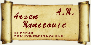 Arsen Manetović vizit kartica